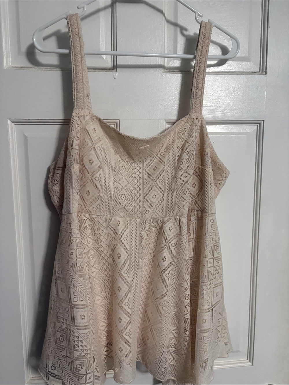 torrid Cream Crochet Lace Tank Top